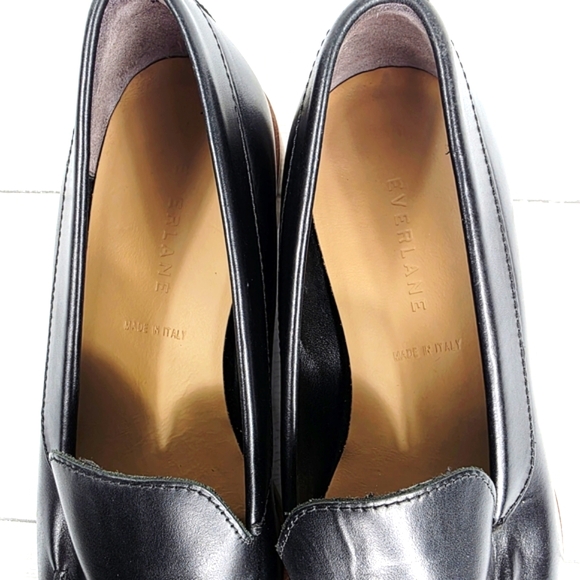 Everlane‎ Loafer Black Leather Flat Slip On Shoes Size 8.5 - Picture 13 of 14